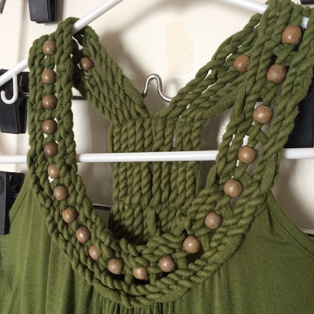 Olive Green Racerback Tank Small - Picture 3 of 5